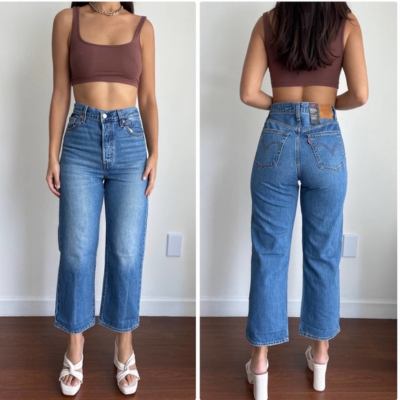 Levi's Denim - NWT Levi's high waist straight wide leg ankle jeans